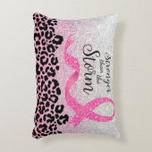 Breast Cancer Awareness Leopard Print  アクセントクッション (正面(垂直))