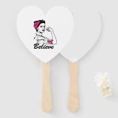 Breast Cancer Awareness Month Women's Believe Pink ハンドファン (正面&裏面)