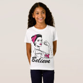 Breast Cancer Awareness Month Women's Believe Pink Tシャツ (正面フル)