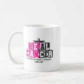 Breast Cancer Awareness Nk Ribbon Heal Cancer Chri コーヒーマグカップ (左)