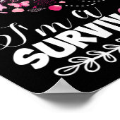 Breast Cancer Awareness Pink Butterfly Heart I'm A ポスター (角)