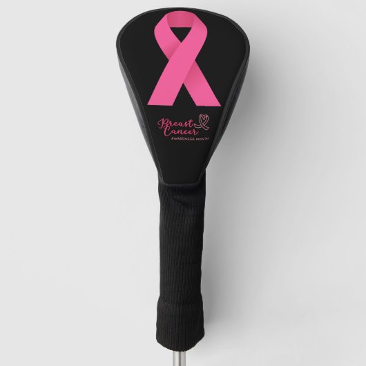 Breast Cancer Awareness Pink Ribbon ゴルフヘッドカバー (正面)