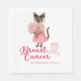 Breast Cancer Awareness Pink ribbon florist themed スタンダードランチョンナプキン