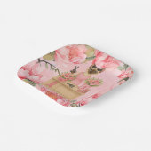 Breast Cancer Awareness Pink ribbon florist themed ペーパープレート (傾斜あり)