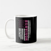 Breast Cancer Awareness Pink Ribbon Survivor Ameri コーヒーマグカップ (左)