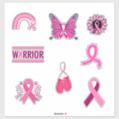 Breast Cancer Awareness Pink Ribbon Symbols Collec シール (シート)