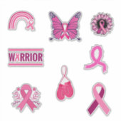Breast Cancer Awareness Pink Ribbon Symbols Collec シール (正面)