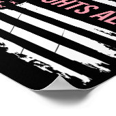 Breast Cancer Awareness Pink Ribbon Usa American F ポスター (角)