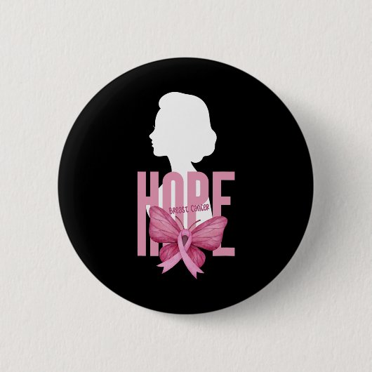 Breast Cancer Awareness Pink Support Breast Cancer 缶バッジ (正面)