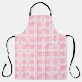 Breast Cancer Awareness Plaid Pink Ribbon エプロン