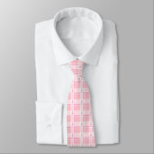 Breast Cancer Awareness Plaid Pink Ribbon ネクタイ (タイ)