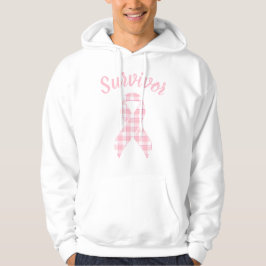 Breast Cancer Awareness Plaid Pink Ribbon Survivor パーカ