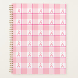Breast Cancer Awareness Plaid Planner, Pink Ribbon プランナー手帳