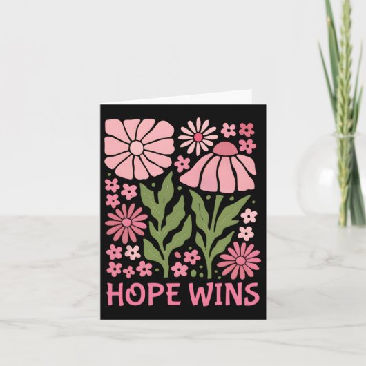 Breast Cancer Awareness Quote Hope Wins カード (正面)