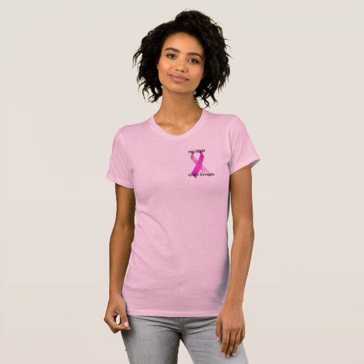 Breast Cancer Awareness Ribbon Strength Tシャツ (正面フル)