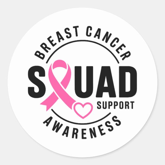 Breast Cancer Awareness Squad Support ラウンドシール (正面)