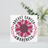 Breast Cancer Awareness Support Pink Flower 招待状 (スタンド正面)