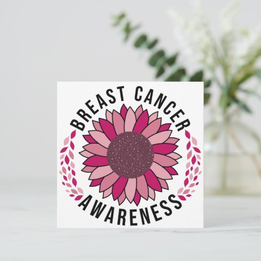 Breast Cancer Awareness Support Pink Flower 招待状 (スタンド正面)