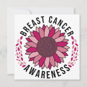 Breast Cancer Awareness Support Pink Flower 招待状 (正面)