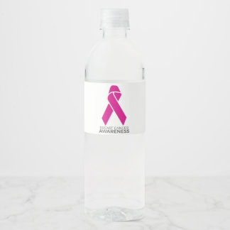 Breast Cancer Awareness Support Pink Ribbon ペットボトルラベル
