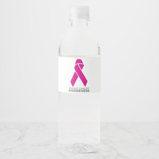 Breast Cancer Awareness Support Pink Ribbon ペットボトルラベル (正面)
