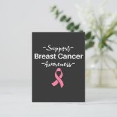 Breast Cancer Awareness Support Pink Ribbon ポストカード (スタンド正面)