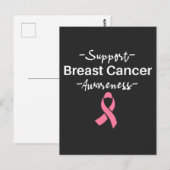 Breast Cancer Awareness Support Pink Ribbon ポストカード (正面/裏面)