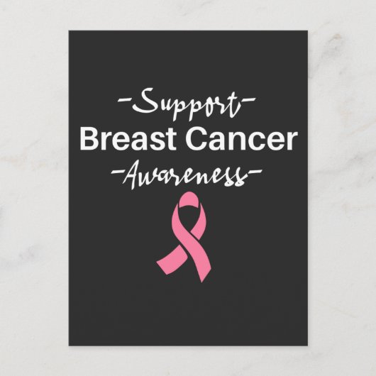 Breast Cancer Awareness Support Pink Ribbon ポストカード (正面)