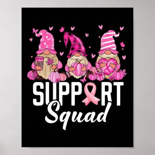 Breast Cancer Awareness Warrior Support Squad Gnom ポスター (正面)