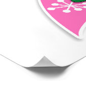 Breast Cancer Christmas Lights Ribbon ポスター (角)