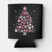 Breast Cancer Christmas Tree Snowflakes Xmas 缶クーラー (正面)