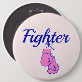 Breast Cancer Fighter Boxing Gloves 缶バッジ (正面&裏面)