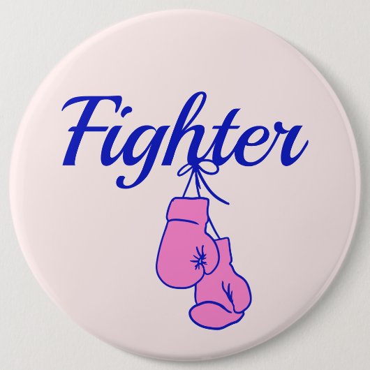 Breast Cancer Fighter Boxing Gloves 缶バッジ (正面)