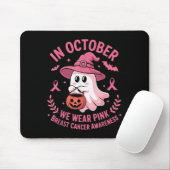 Breast Cancer Halloween Ghost In October We Wear P マウスパッド (マウス)
