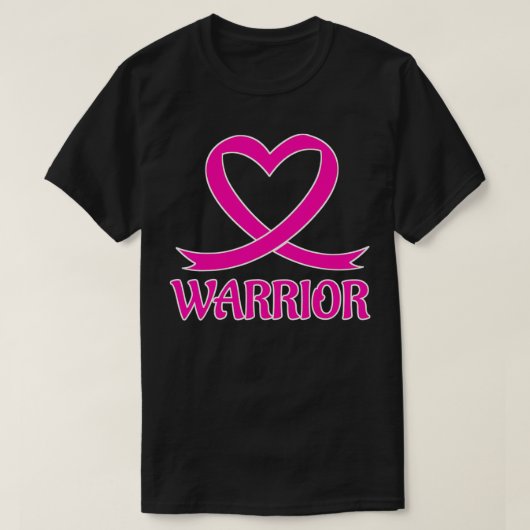 Breast Cancer Pink Heart Warrior Ribbon Awareness  Tシャツ (デザイン正面)