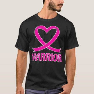 Breast Cancer Pink Heart Warrior Ribbon Awareness  Tシャツ