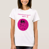 Breast Cancer Pink Kick Butt Woman T-Shirt Tシャツ (正面)