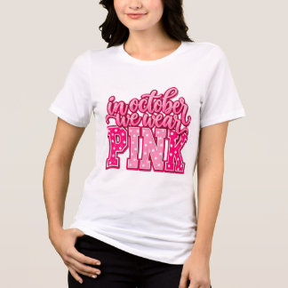breast cancer, pink ribbon support, cancer トライブレンドTシャツ