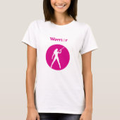 Breast Cancer Pink Warrior Woman T-Shirt Tシャツ (正面)