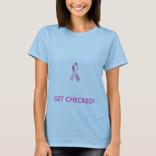 breast_cancer_ribbonは、チェックされます! tシャツ (正面)