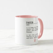 Breast Cancer Survivor Name & Date Pink Ribbon マグカップ (正面右)