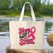 Breast Cancer Survivor Pink Ribbon Warrior Fighter ラージトートバッグ