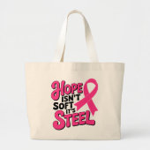 Breast Cancer Survivor Pink Ribbon Warrior Fighter ラージトートバッグ (正面)