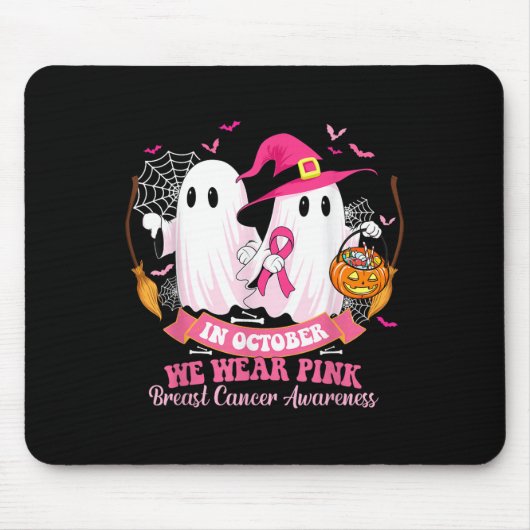 Breast Cancer Women Halloween In October We Wear P マウスパッド (正面)