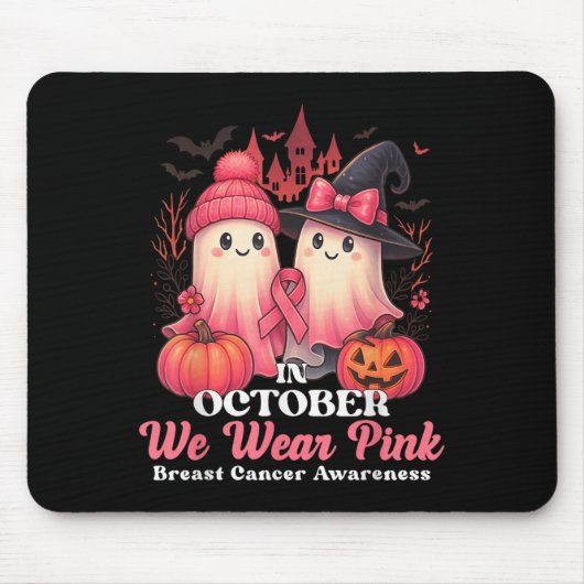 Breast Cancer Women Halloween In October We Wear P マウスパッド (正面)