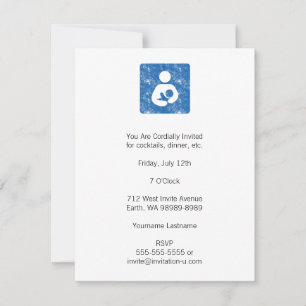 Breastfeed Icon Letterpressスタイルテクスチャ 招待状