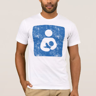 Breastfeeding Icon Letterpressスタイルテクスチャ Tシャツ