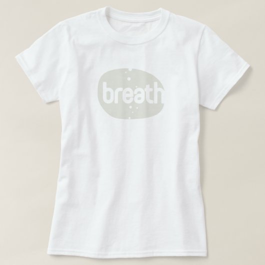 Breath Zone - White Yoga & Pilates T-shirt Tシャツ (デザイン正面)