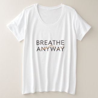Breathe Anyway – ストレス意識を呼び覚ますミニマル イエロー プラスサイズTシャツ