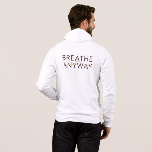 Breathe Anyway - ストレス意識を呼び覚ます イエロー シンプル パーカ (裏面フル)